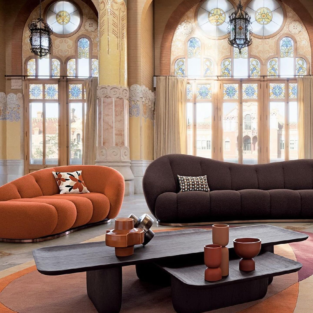 Bolder vessels staged at Sant Pau Barcelona with Roche Bobois